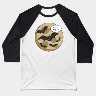 Bats Having Party on Full Moon Baseball T-Shirt